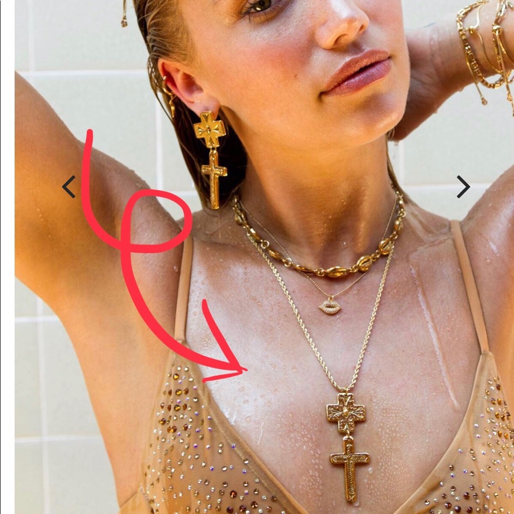 Vanessa Mooney Double Cross Necklace